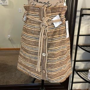 Zara Mini Skirt Raw Linen